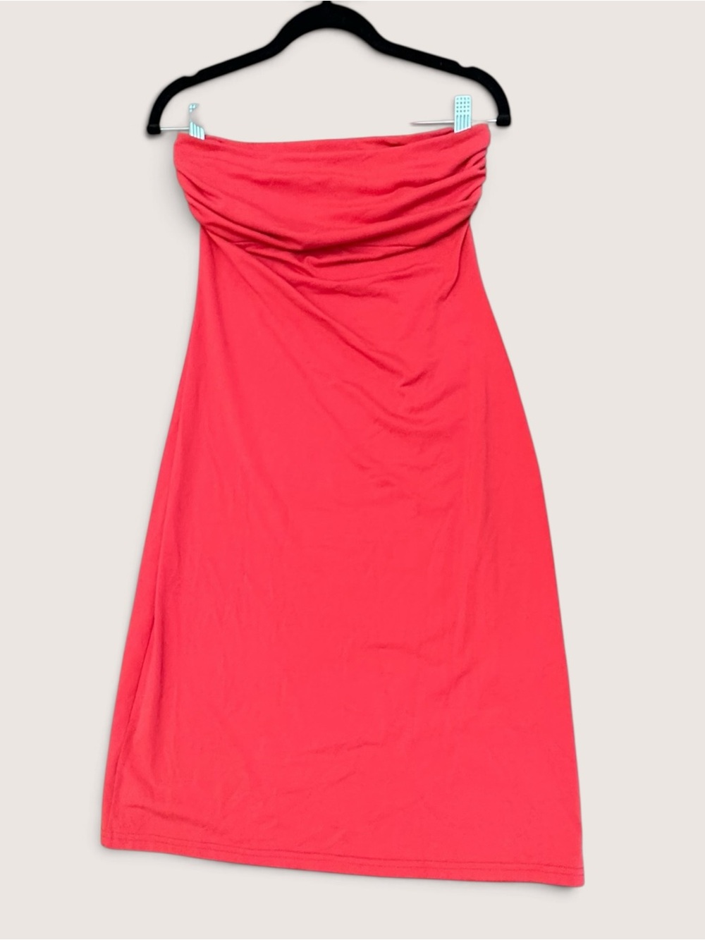 Susana Monaco Red Strapless Ruched Tube Midi Dress Bodycon Size M